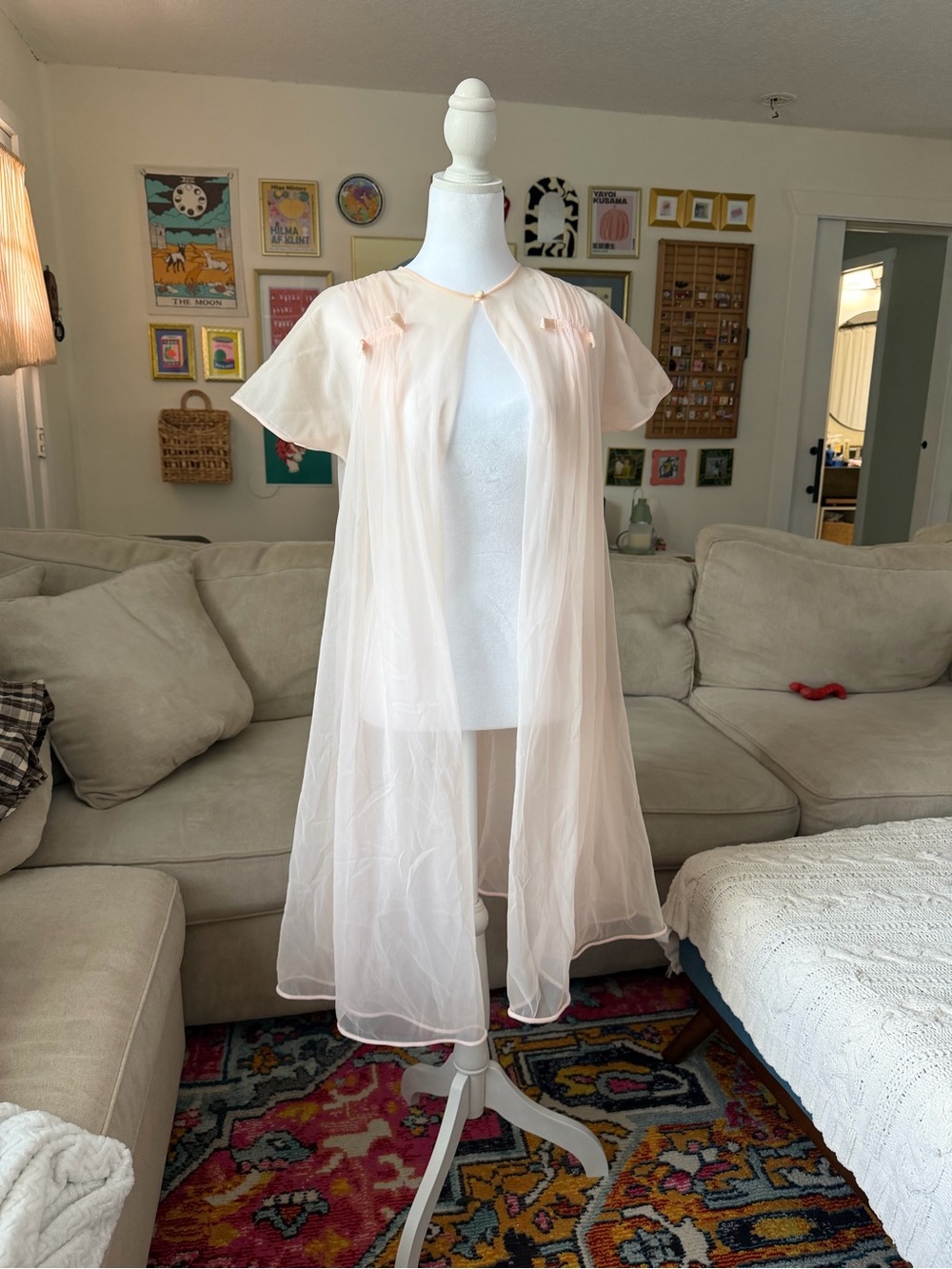 Vintage Romantic Femme Coquette Hollywood Vasarette Babydoll Sheer Pink Glam